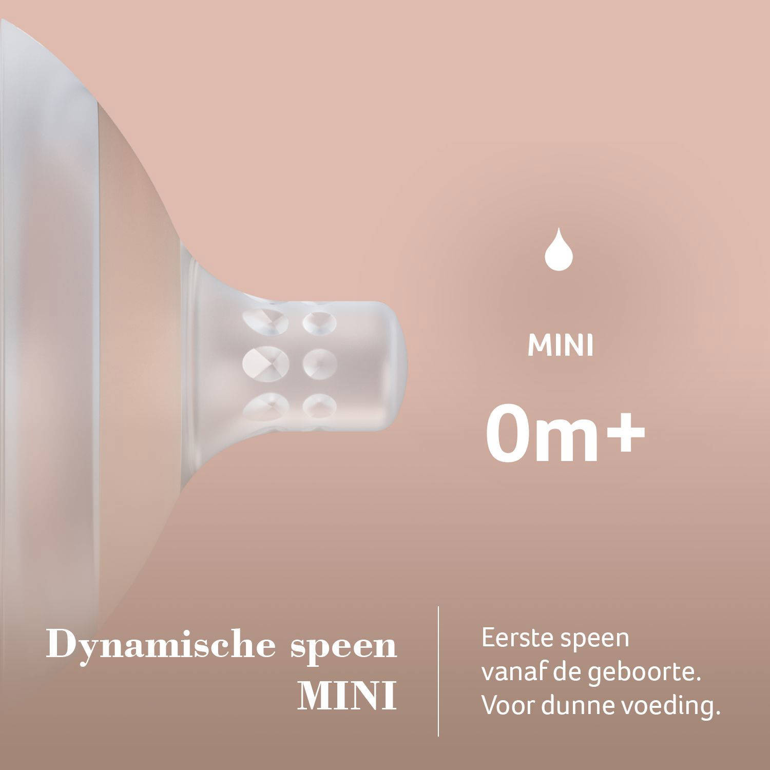 Difrax Mammafeel flessenspeen Mini 0+ / XS