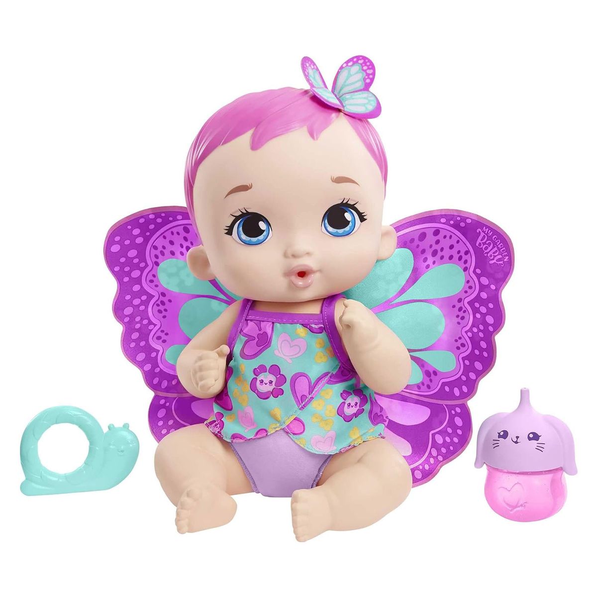 Mattel GYP10 - My Garden Baby - Puppe mit Jasminduft, Schmetterling, Fütterspaß,ca. 30 cm