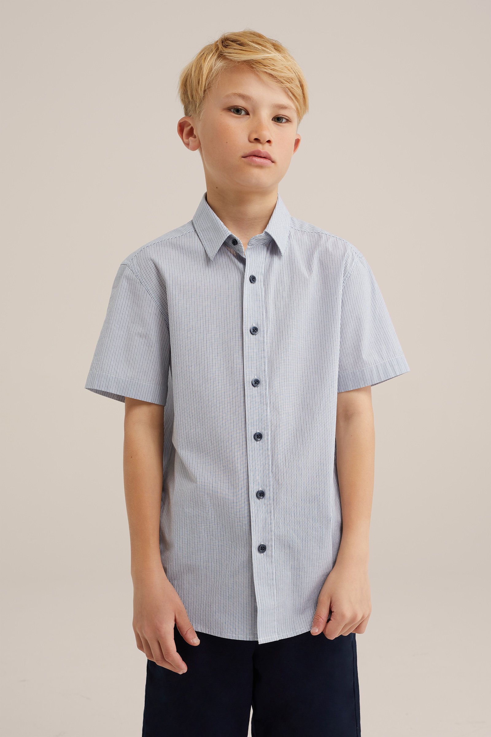 Jongens overhemd met dessin WE Fashion Donkerblauw