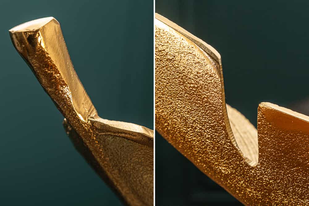 Design Deko Schale GOLD LEAF 65cm gold Blatt Design Metall Handarbeit