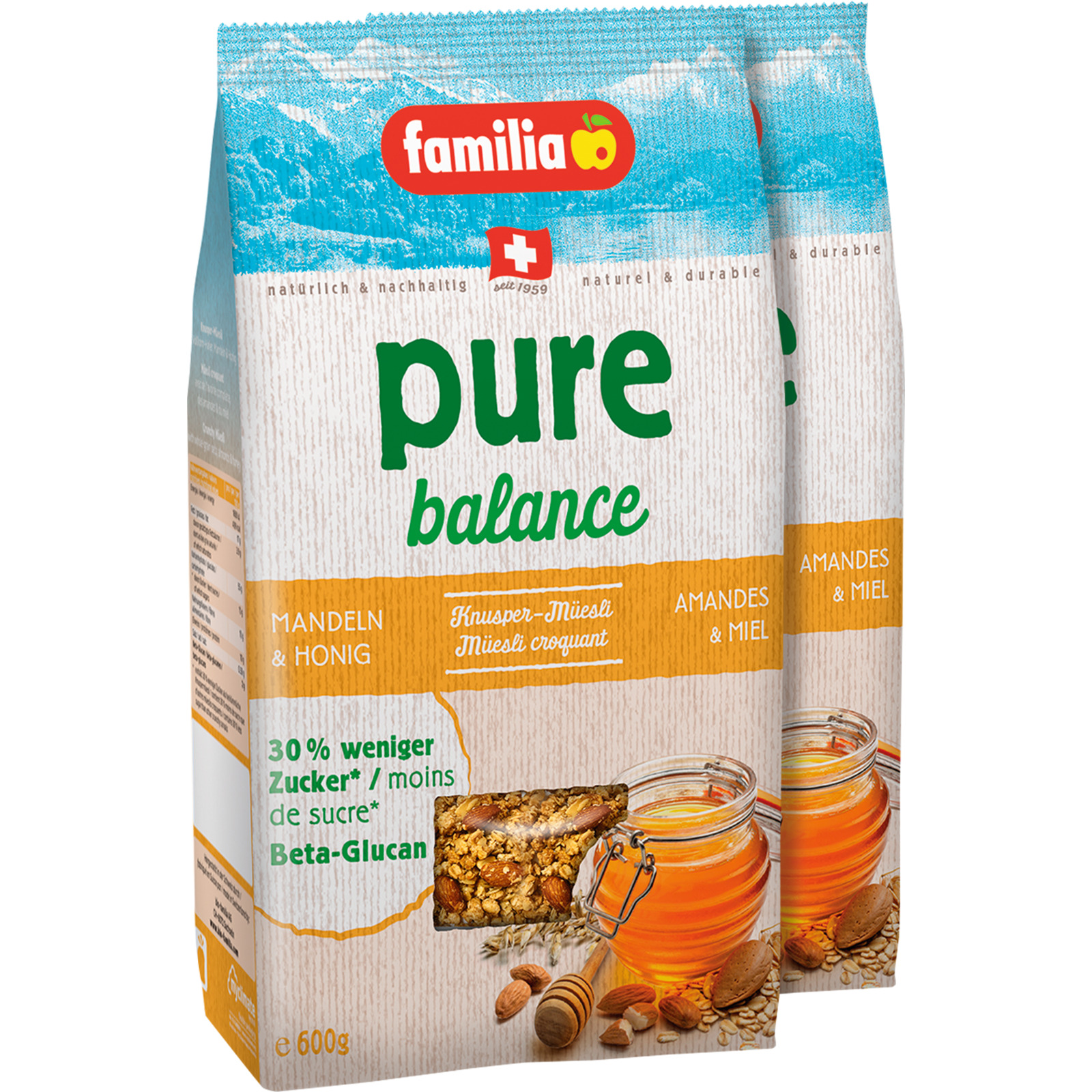 Familia Müesli pure balance Mandeln & Honig 2 x 600 g