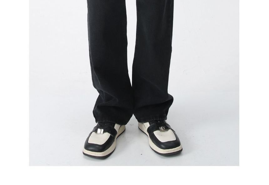 FAERIS - Mid Rise Washed Wide Leg Jeans