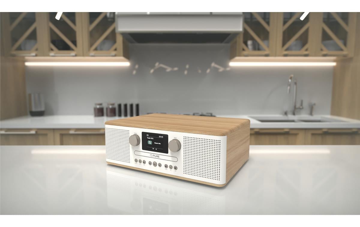 DAB+ Radio Classic C-D6 Eiche/Weiss<br>DAB+ Radio mit CD-Player