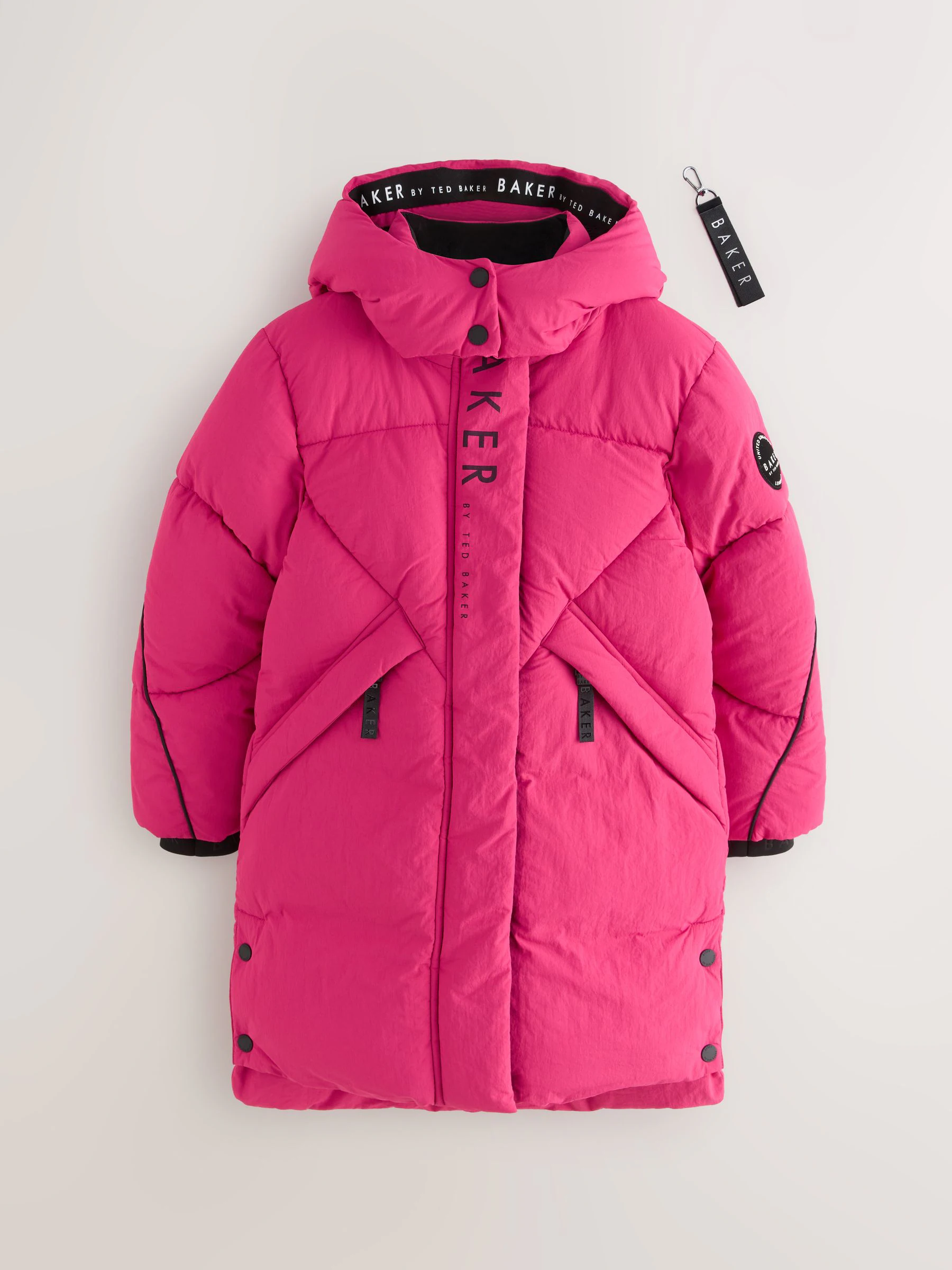 Roze - Baker by Ted Baker meisjes regenbestendige gewatteerde lange jas