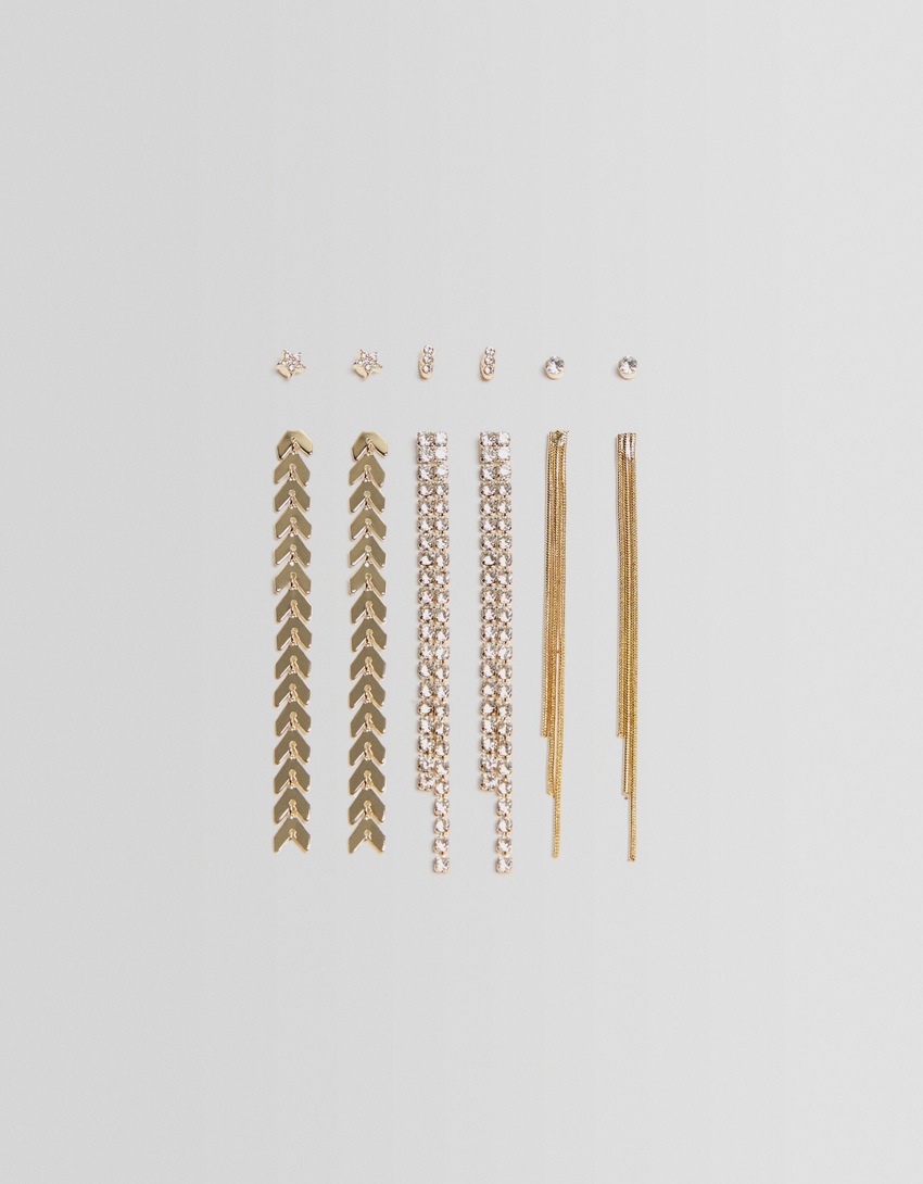 Conjunto de 6 brincos pendentes