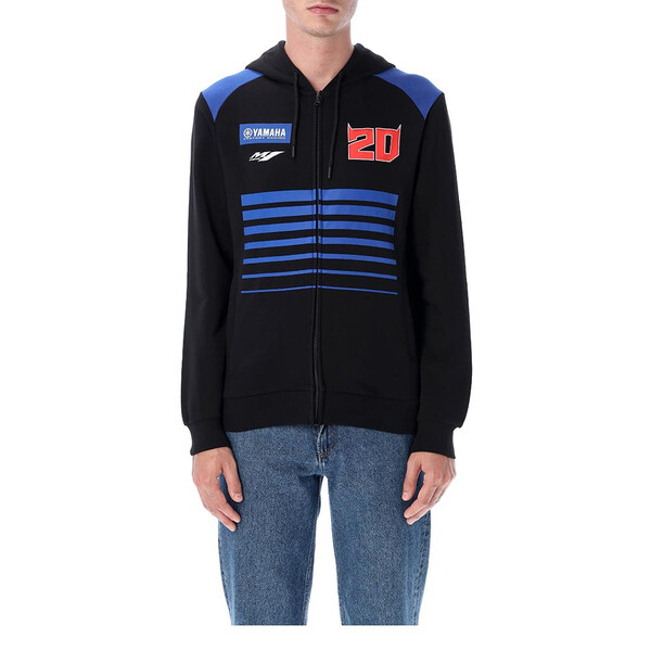 Fabio Quartararo - Sweat zippé à capuche Dual FQ20 Yamaha Noir / Bleu