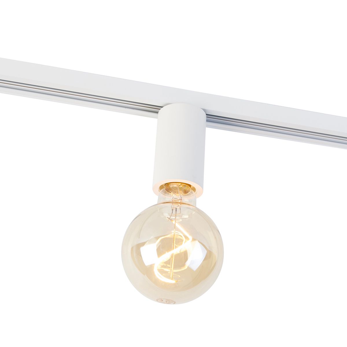 E27 fitting met rail ophanging voor 1-fase rail wit - Iconic Jeana