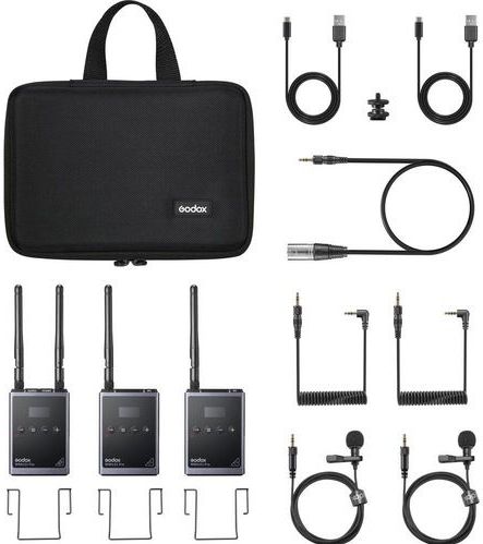 Godox - WMicS1 Pro Kit 2 - Draadloos Microfoonsysteem - Zwart - Inclusief Twee Lavaliermicrofoons