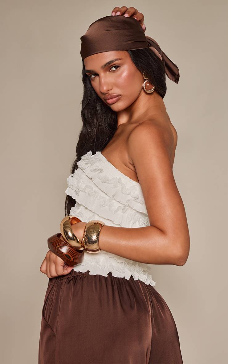 Blanc Haut Bandeau À Volants
