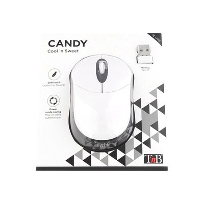 T'nB CANDY - souris sans fil - blanc/noir