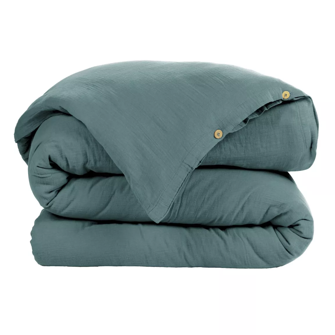 Housse de couette gaze de coton (140 x 200 cm) Gaïa Bleu canard
