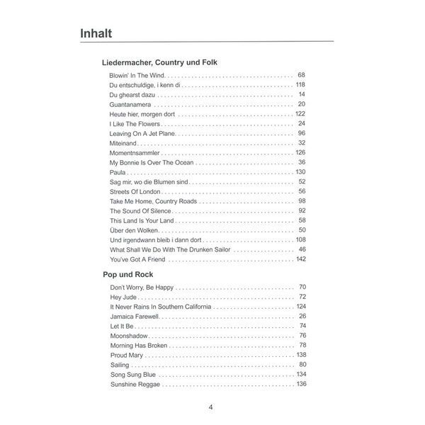Edition Dux Songs für alle Akkorde