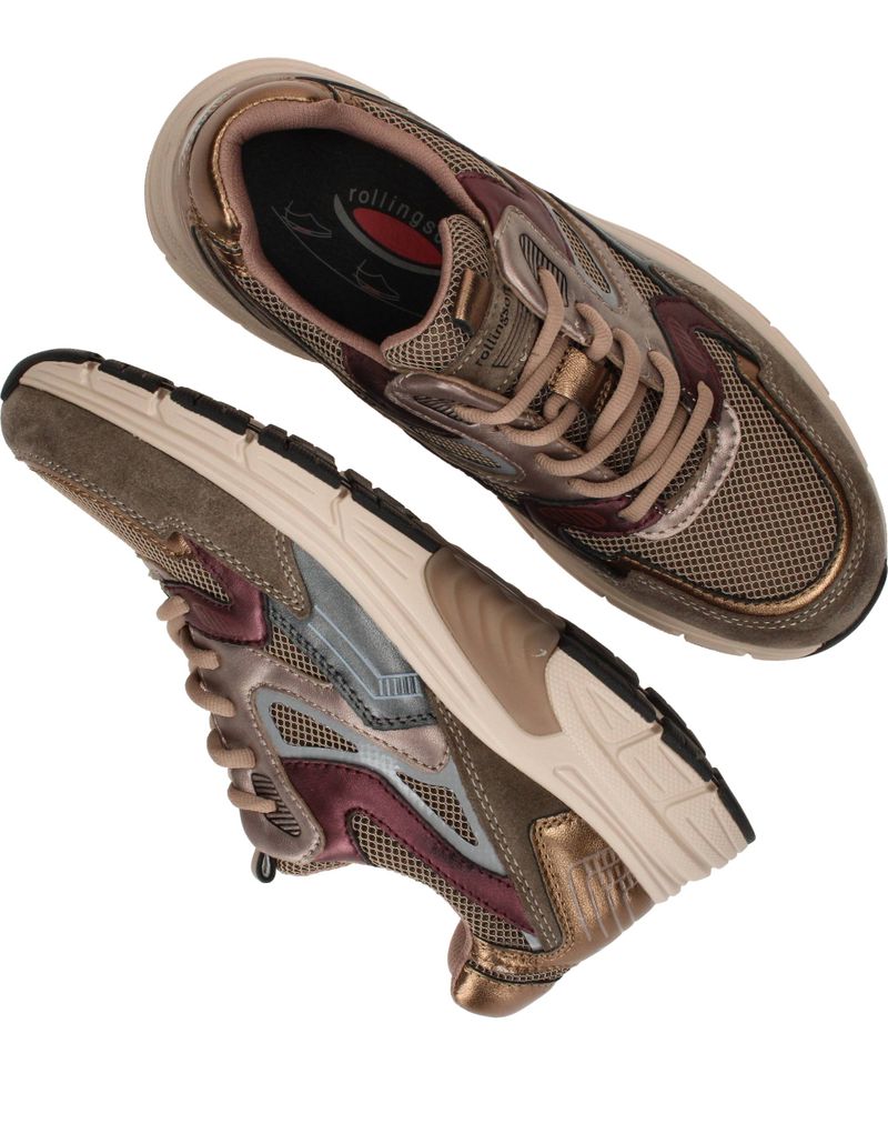 Gabor Rollingsoft Sneakers Taupe Dames