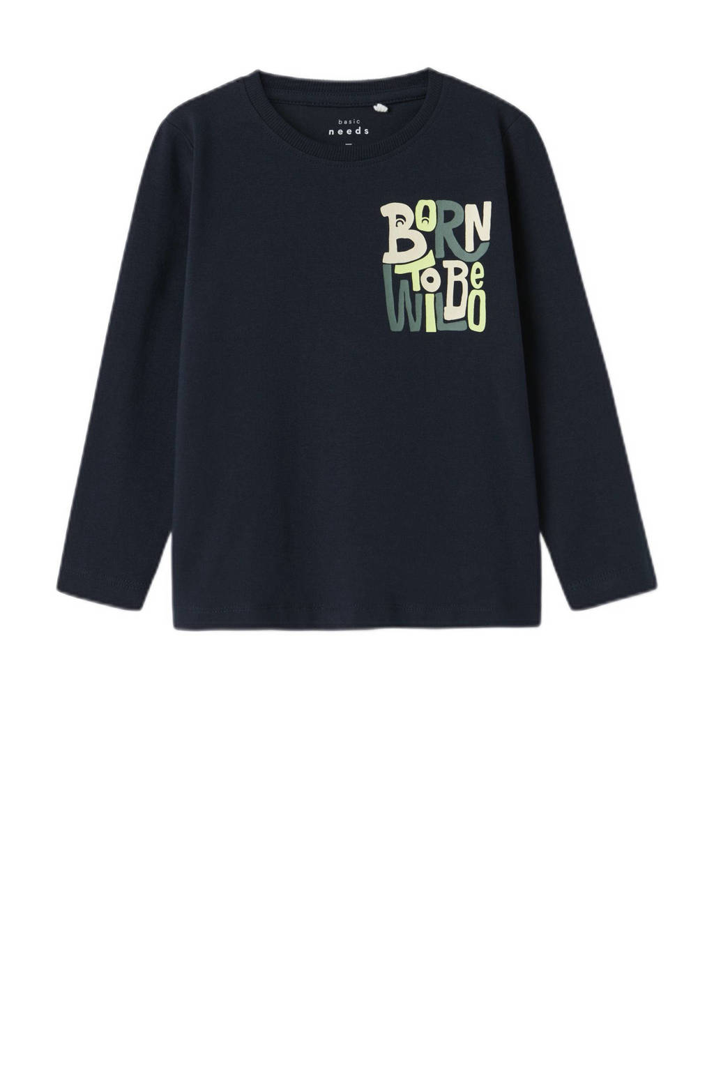 NAME IT longsleeve NMMVUX - set van 2 groen/zwart