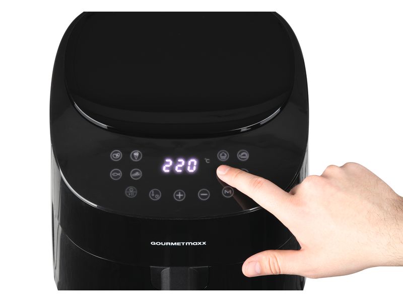 GOURMETmaxx Heissluft-Fritteuse Digital Schwarz Vielseitiges Kochgerät mit Heissluft