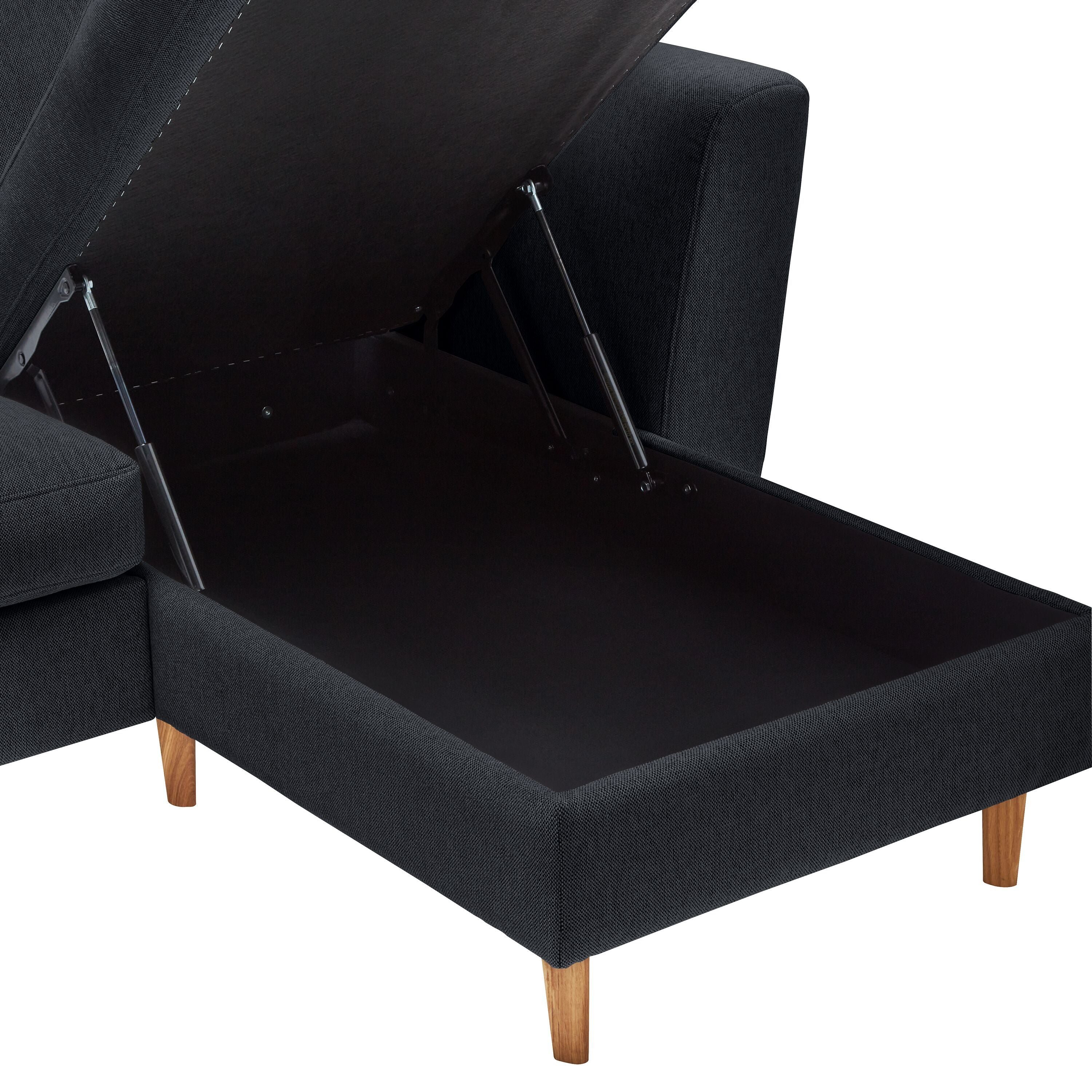 DIENER Ecksofa - Dunkelgrau / B: 235.0 cm x T: 156.0 cm x H: 81.0 cm