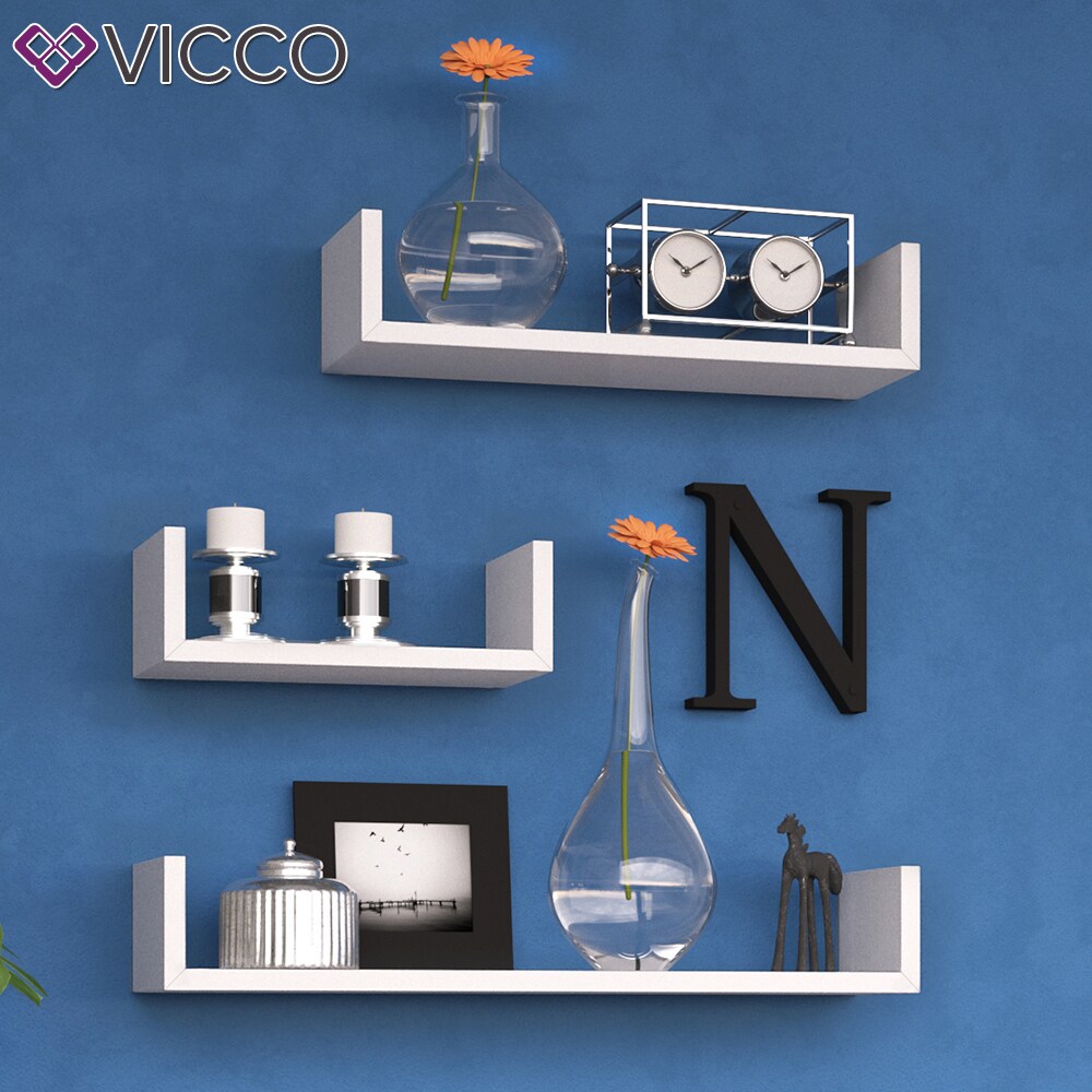 VICCO 3er Set Wandregal Hängeregal Bücherregal Wandboard Trend Regal Weiß