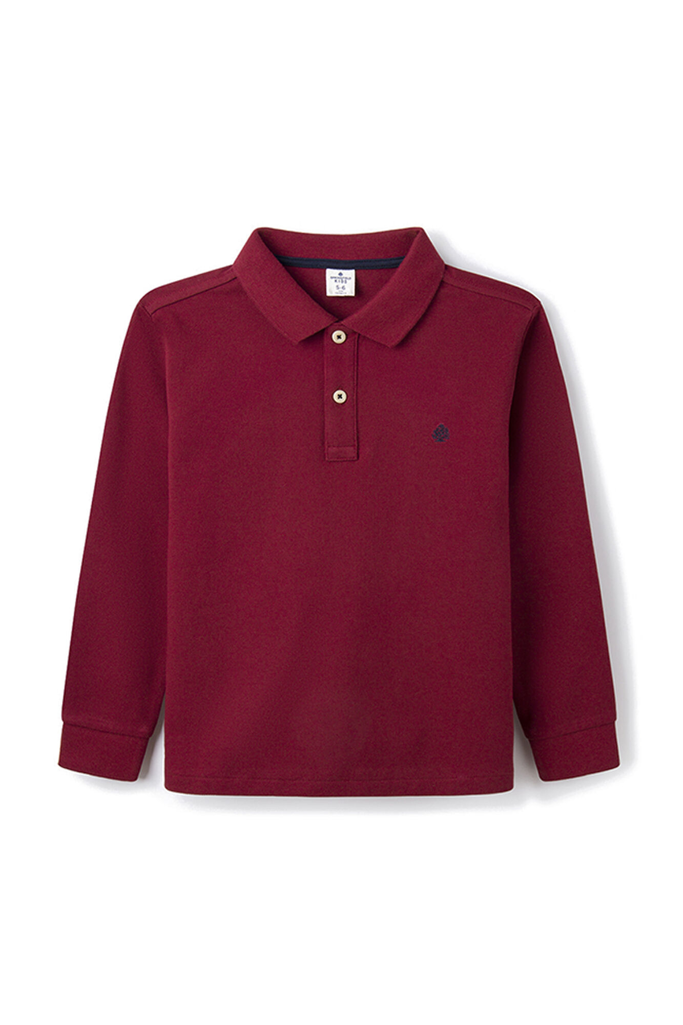 Camisa polo básica de manga comprida para meninos