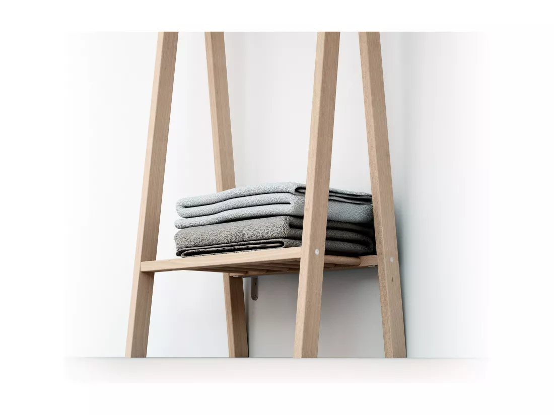 Porte vêtement enfant en bois ESSENTIEL Hêtre Brut 50 x 30 x 130 cm