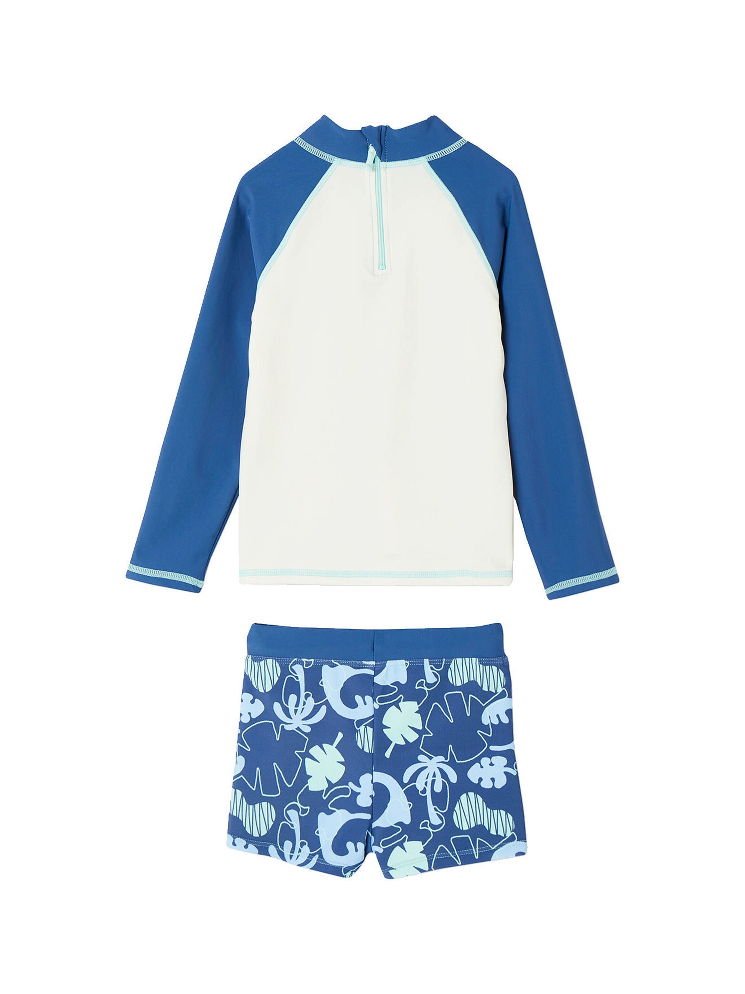 Vertbaudet Jungen Strand-Set: Badeshirt & Boxershorts mit UV-Schutz blau