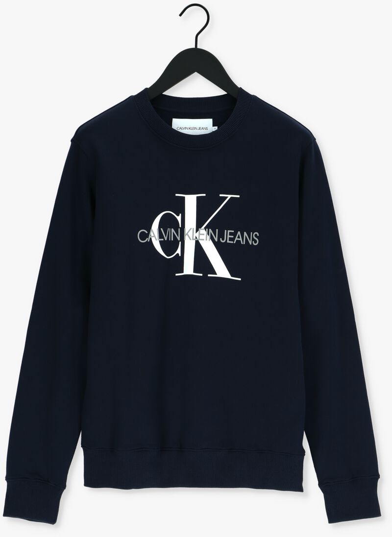 CALVIN KLEIN blauwe calvin klein sweater iconic monogram crewneck