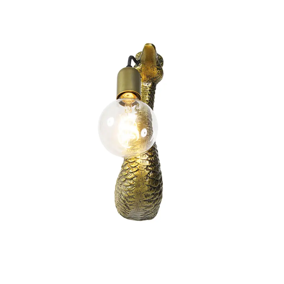 Qazqa wandlampen wl-animal goudkleurig e27