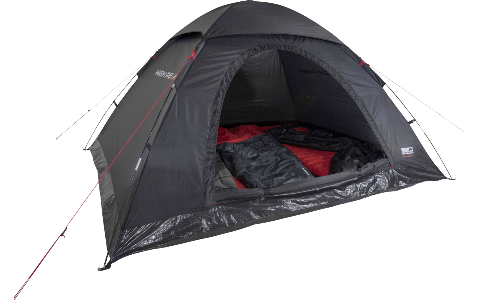 High Peak Monodome XL freistehendes Einfachdach Kuppelzelt schwarz für 4 Personen
