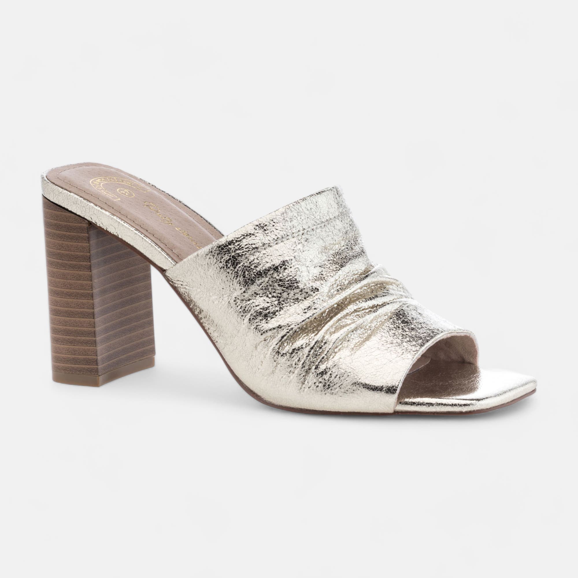 Mules à talon Femme or