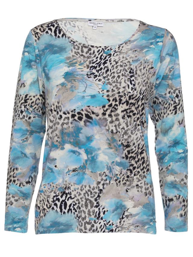 Shirt im Flower-Leo Print