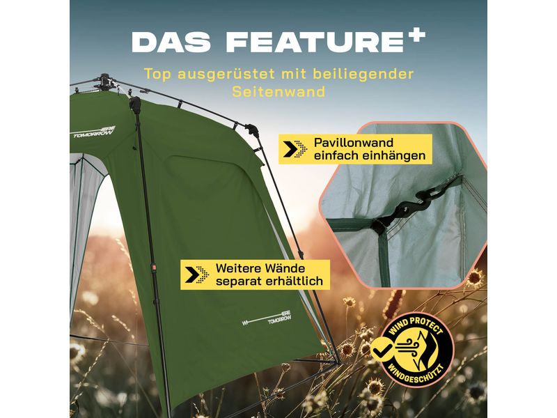 Where tomorrow Pavillon Pop Up - Dunkelgrün Outdoor-Pavillon mit Seitenschutz
