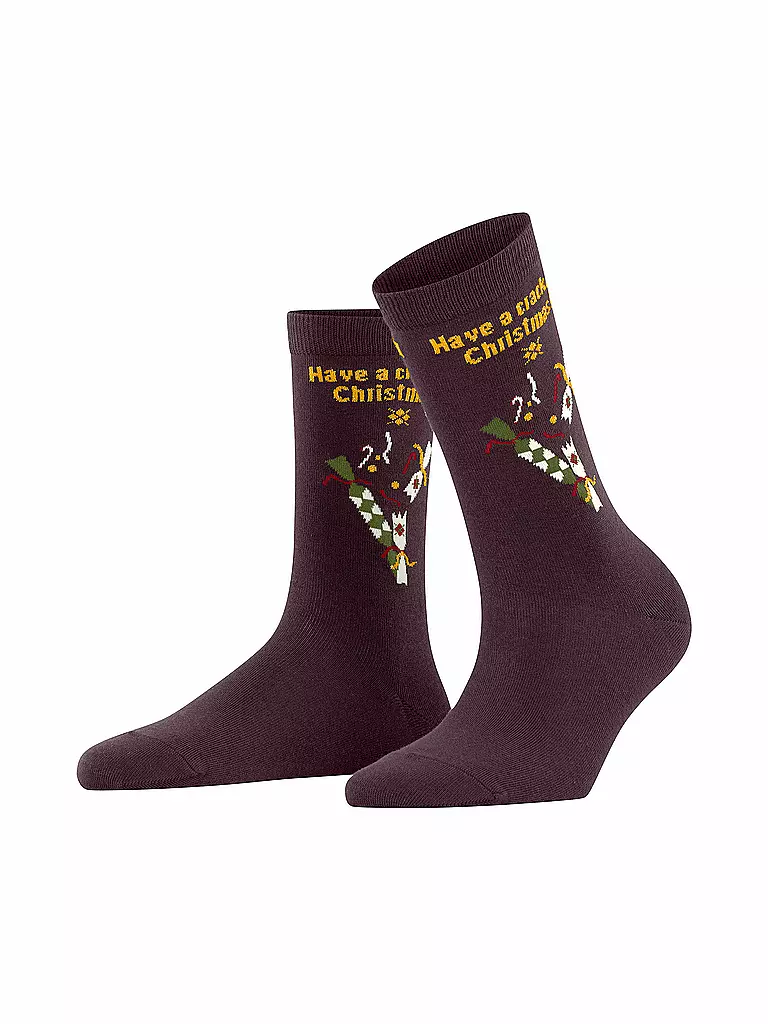 BURLINGTON Damen Socken X-MAS CRACKER barolo dunkelrot