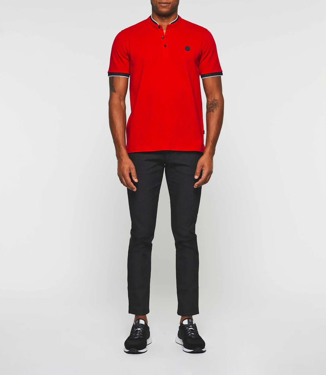 Polo manches courtes rouge 