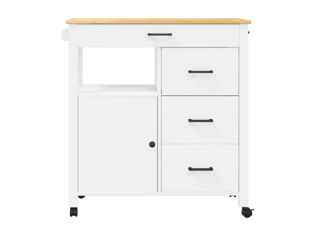 Chariot de cuisine MONZA 84x40x90 cm bois massif de pin