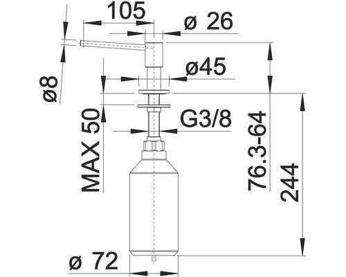 Blanco PIONA chroom zeepdispenser 517667