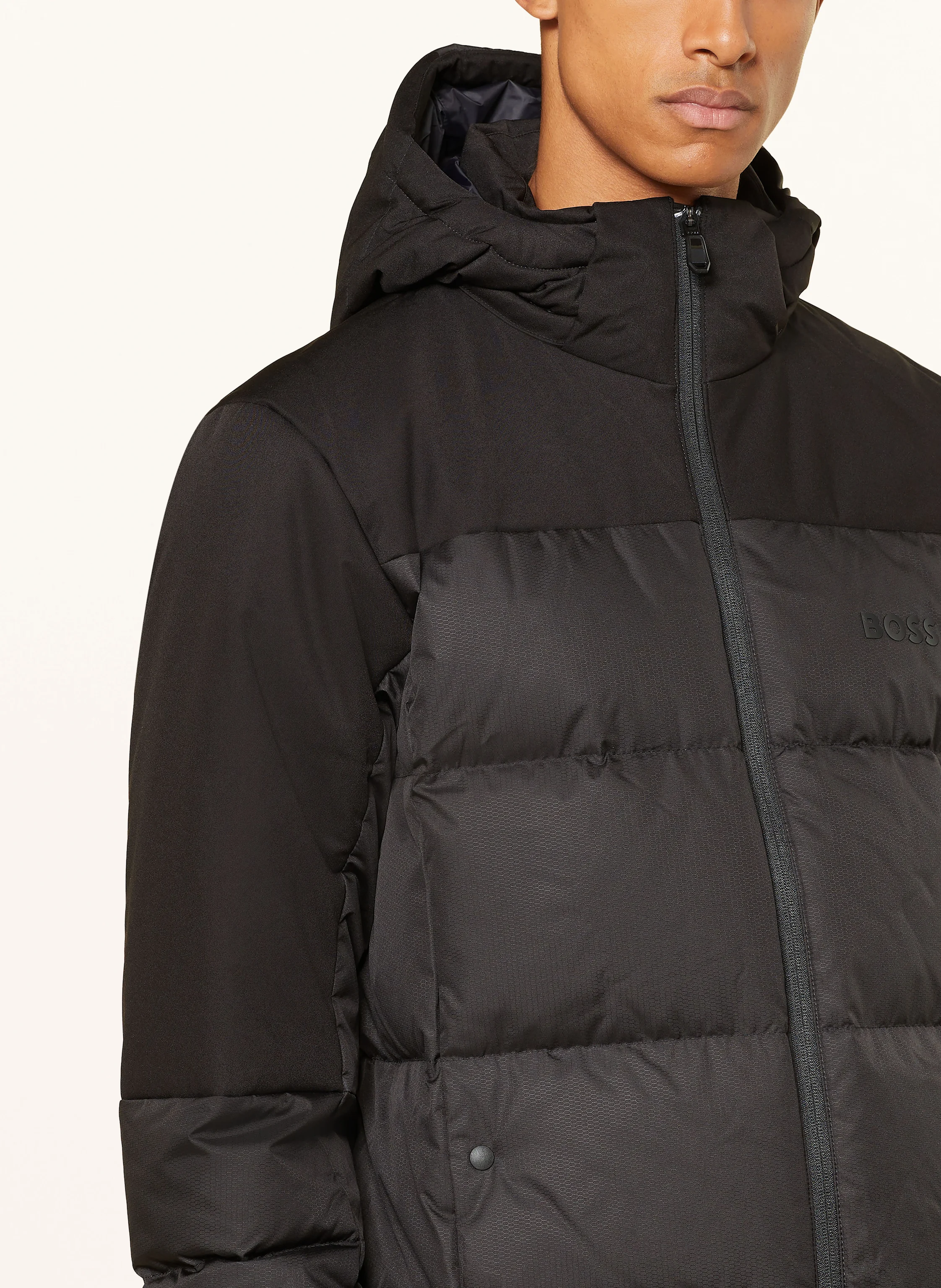 BOSS Lightweight-Daunenjacke HAMAR mit abnehmbarer Kapuze