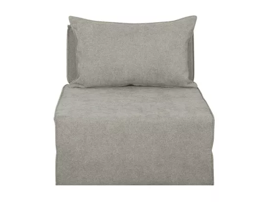 Chauffeuse 1 place convertible en tissu effet velours taupe VICTOR
