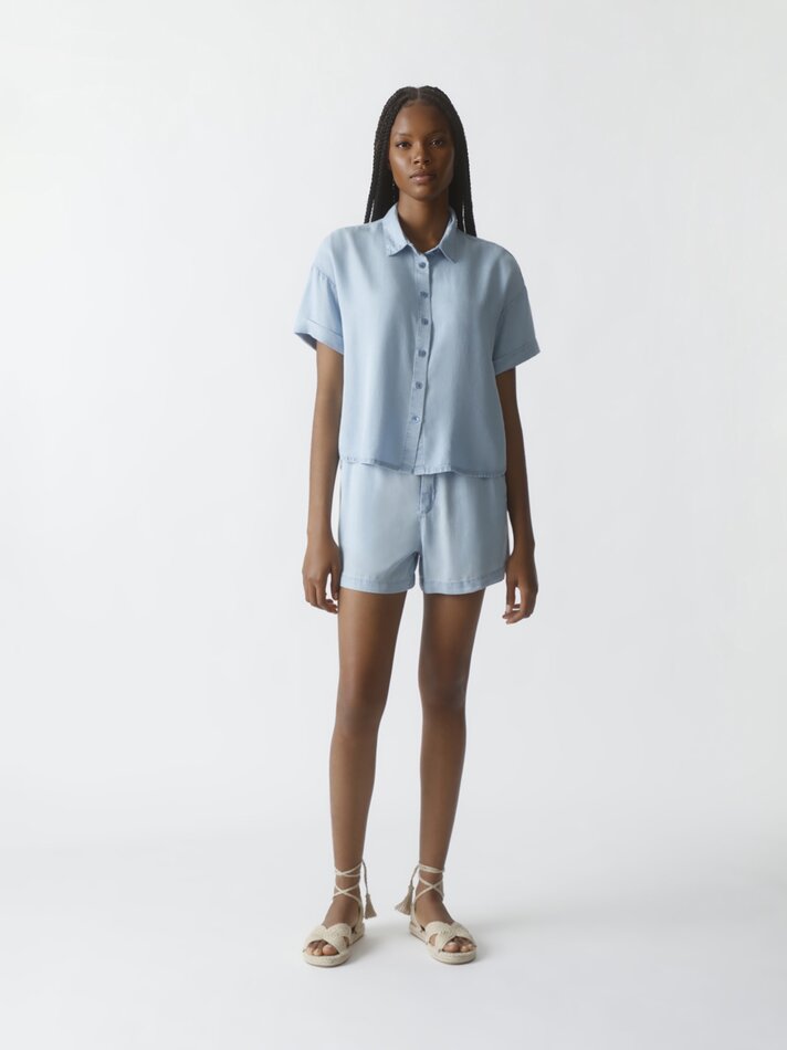 Shorts jeans claros - Azul claro