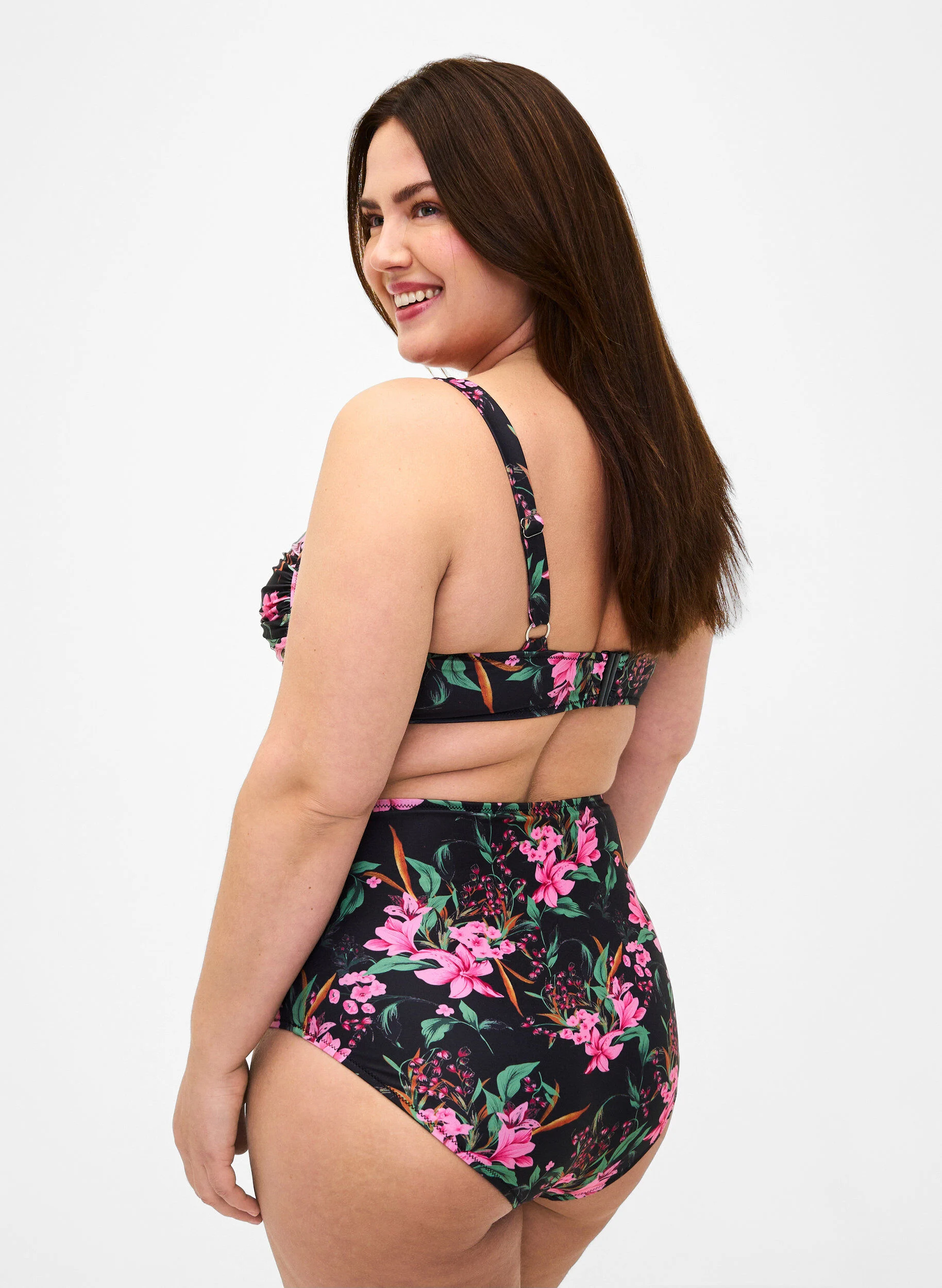 Ekstra højtaljet bikini underdel med print