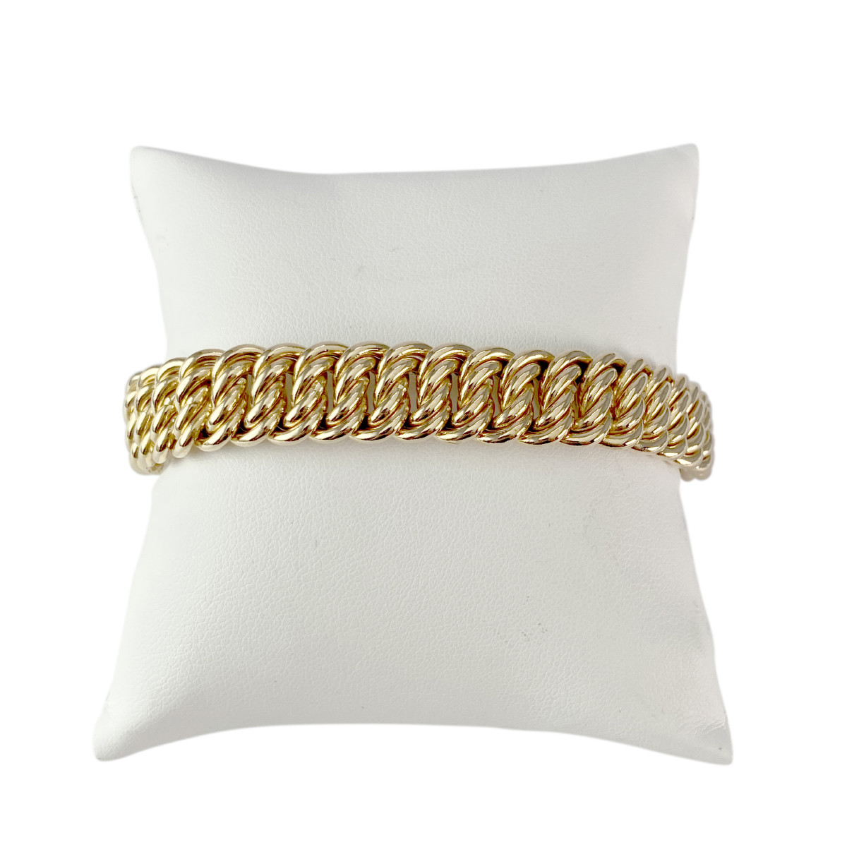 Bracelet d'occasion or 750 jaune maille américaine 19,5 cm