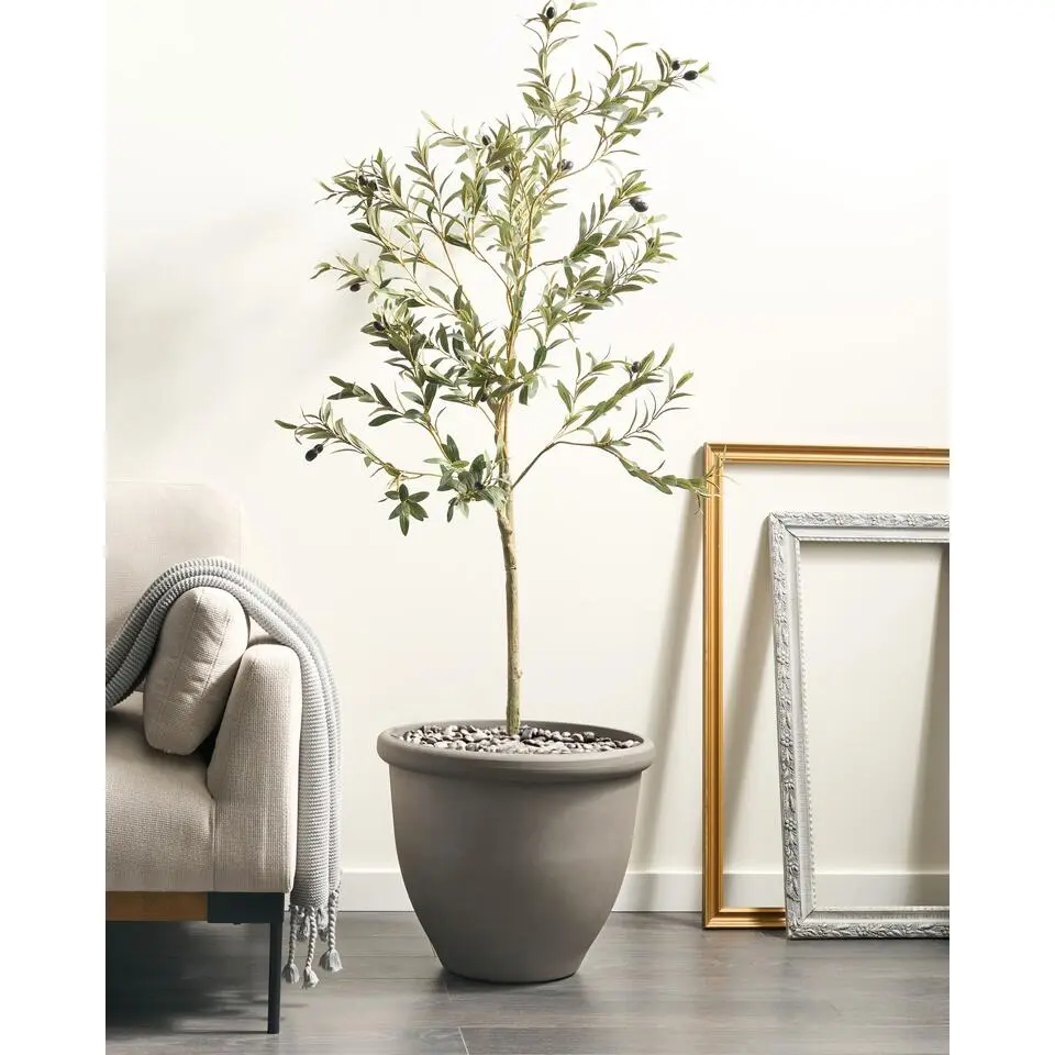 TESALIA - Bloempot - Grijs - 49 cm - Polyresin
