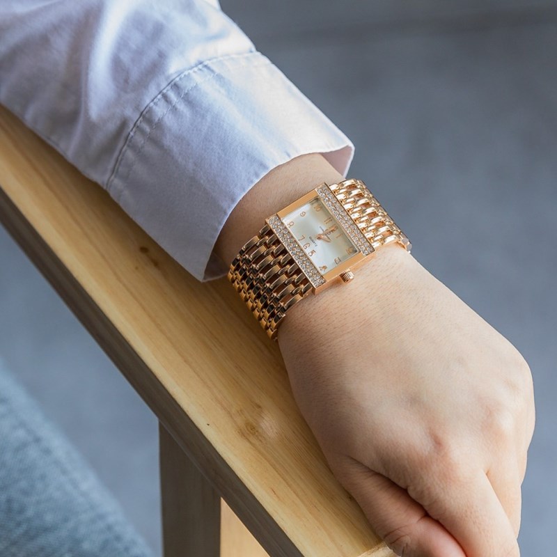 Montre Femme en Métal Rosé Strass GIORGIO