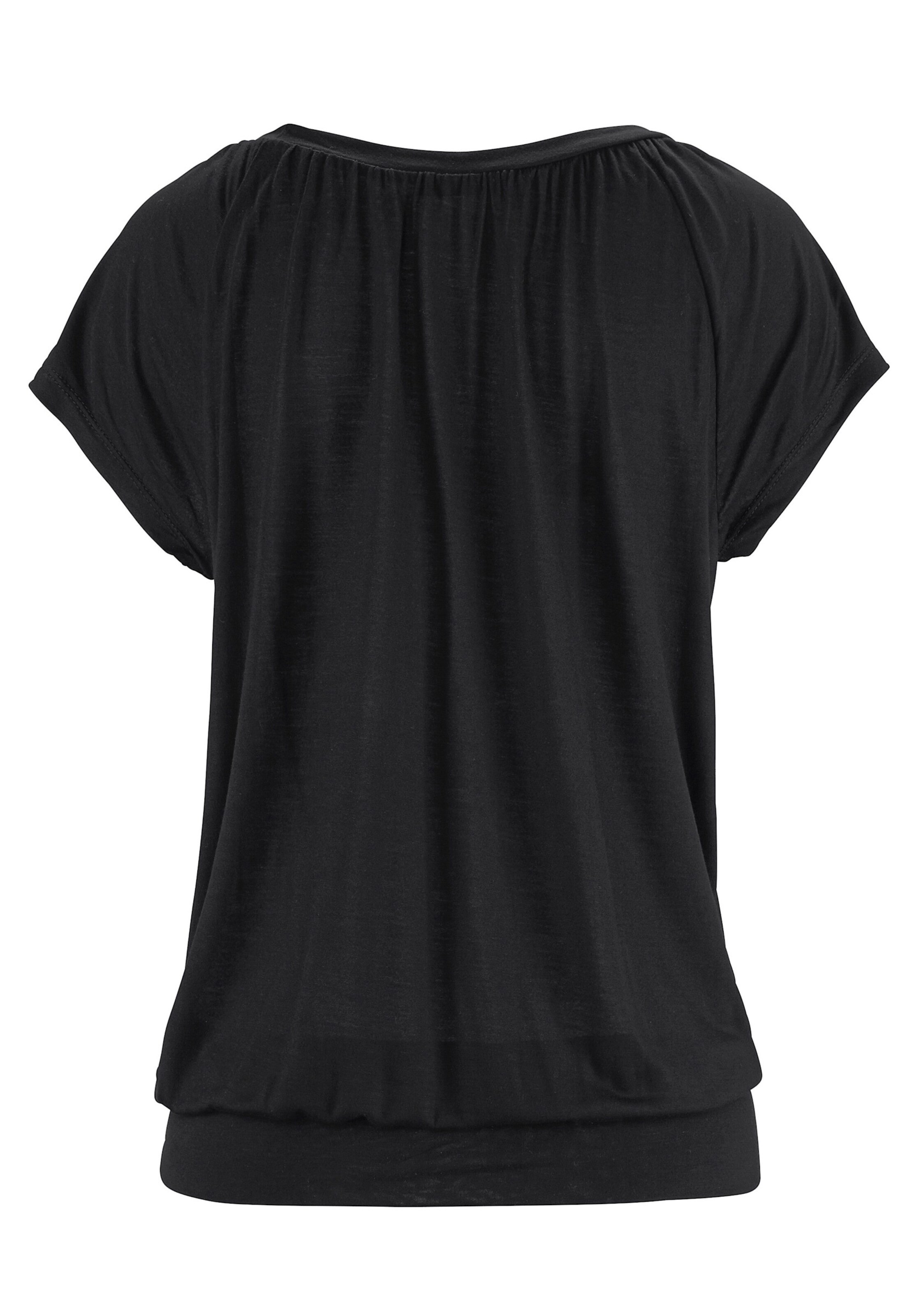 LASCANA V-Shirt in schwarz