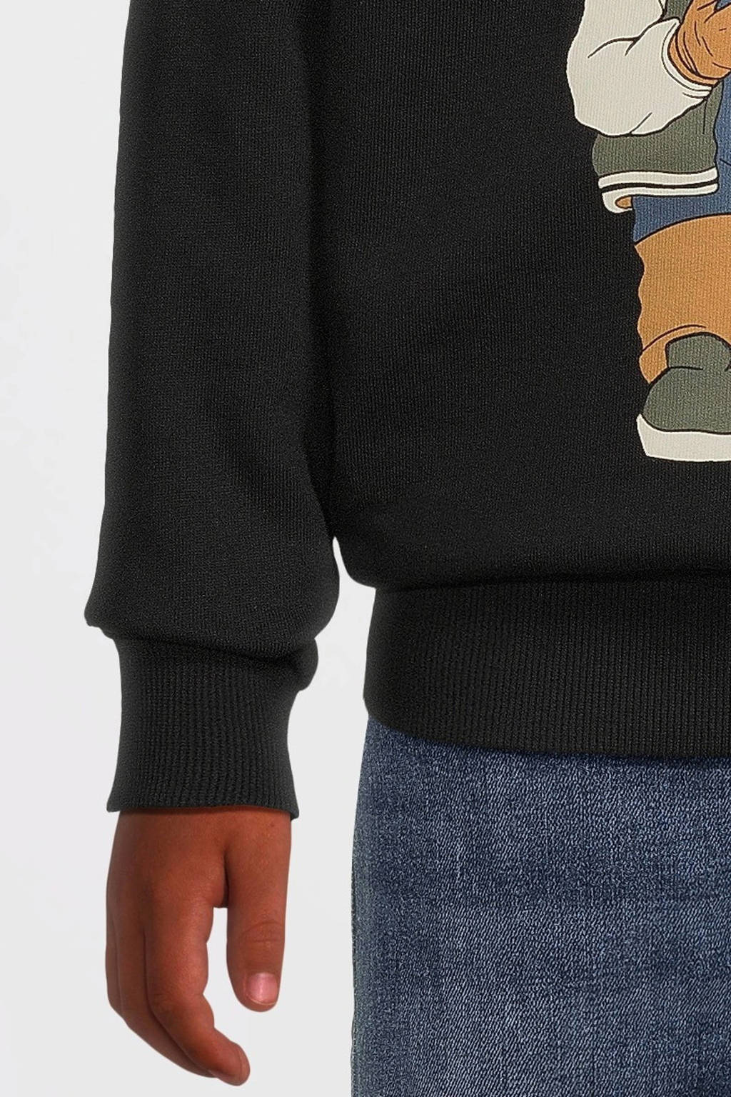 NAME IT sweater NKMOKLOKKEN met printopdruk zwart
