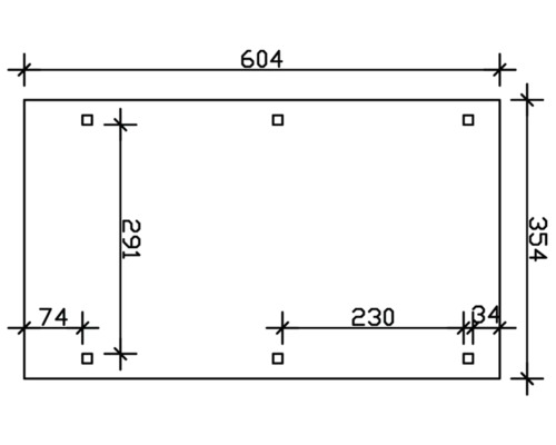 Enkele carport SKAN HOLZ Emsland 354x604 cm met natuurlijk aluminium dak