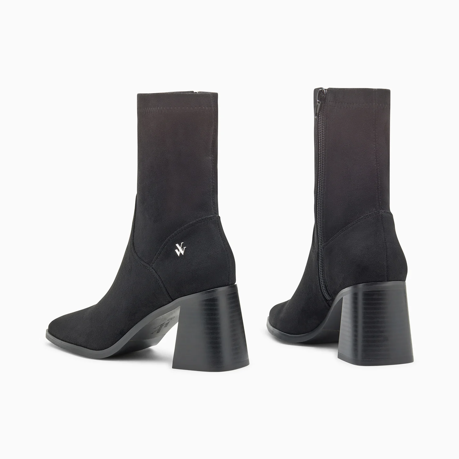 Bottines-Bottines chaussettes Alizée noires à talon trapèze