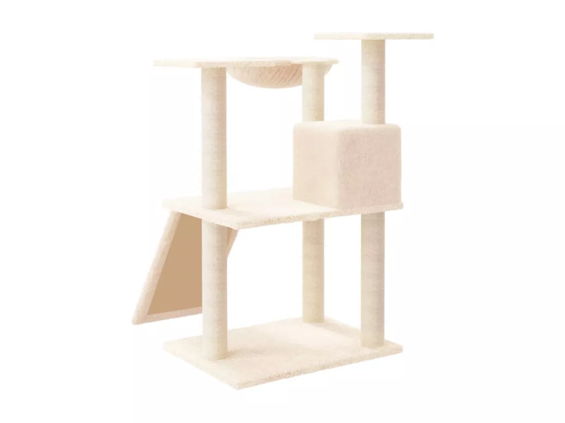 Arbre à chat avec griffoirs en sisal Crème 83 cm