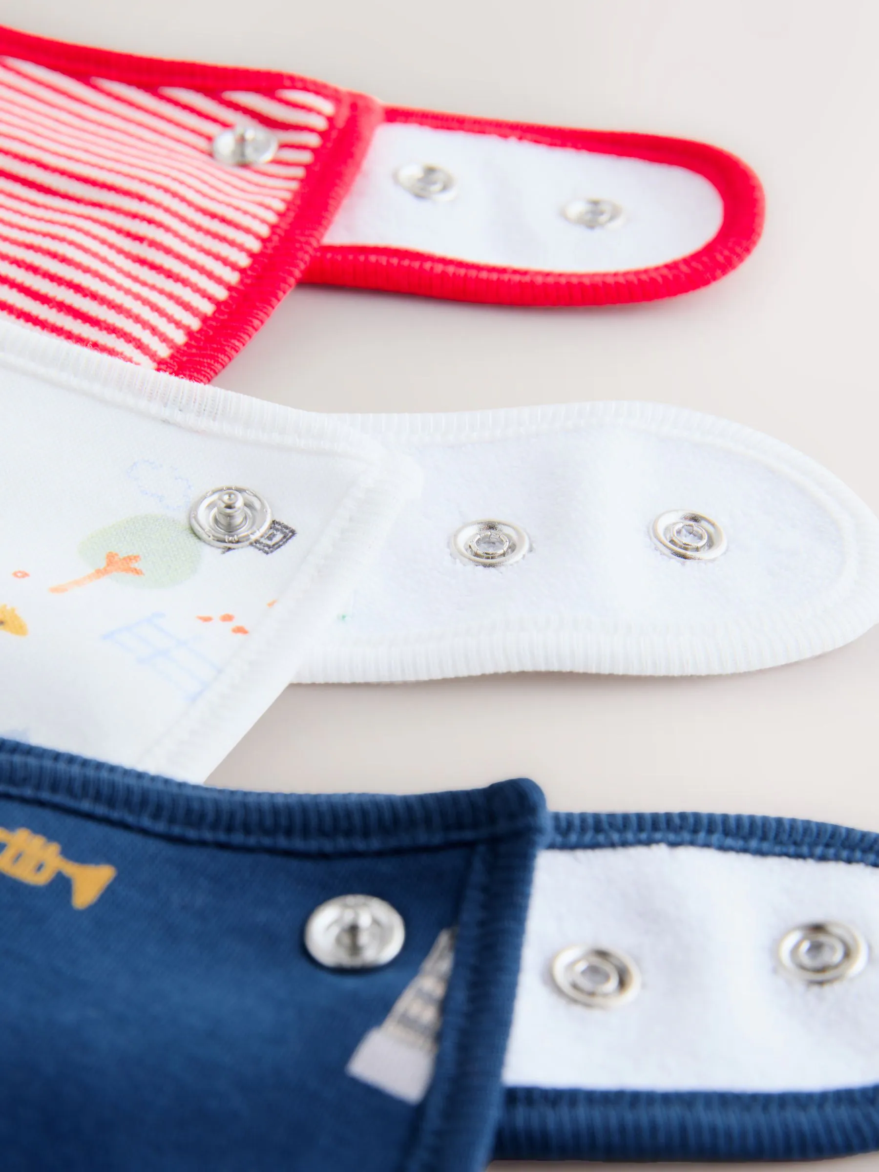 Rood - Verpakking met 3 babyslabbetjes