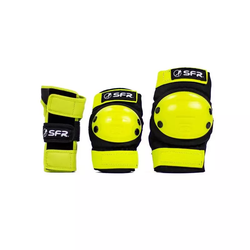 Set de protection SFR ROLLER Youth Ramp Triple Pad Set Black/Lime