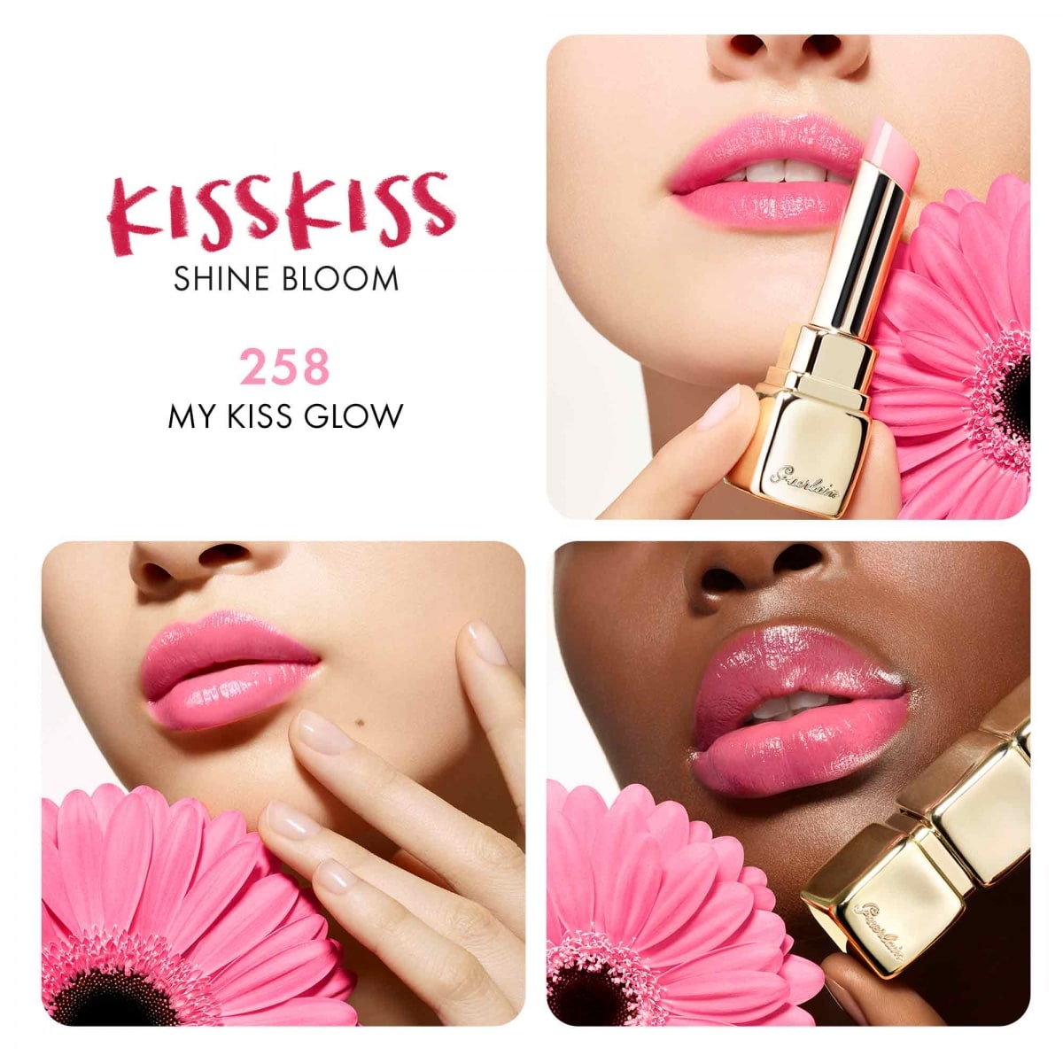 GUERLAIN KissKiss Shine Bloom Rouge brillant 95% d'ingrédients d'origine naturelle*
