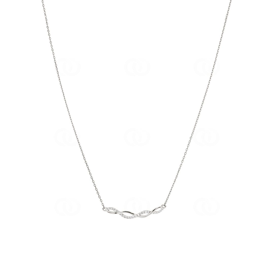 Collier 925 Silber rhodiniert mit Zirkonia 43cm